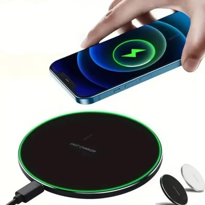 Wireless Charger Pad Fast Wireless Charging Station for Samsung Galaxy S25 S24 S23 S22 Xiaomi Iphone 17 16 15 14 13 12 Pro Max