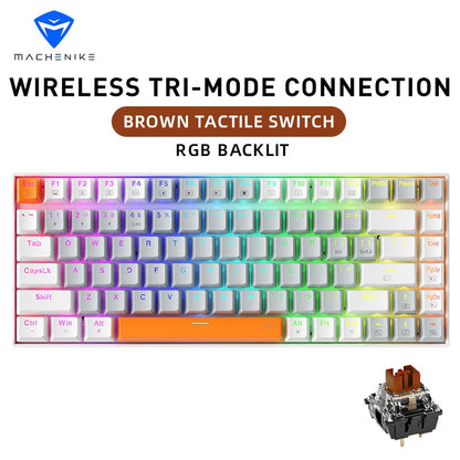 Machenike K500A-B84 Mechanical Keyboard 75% TKL Hot-Swappable Wired Gaming Keyboard 6-Color Backlit 84 Keys for PC Gamers Laptop