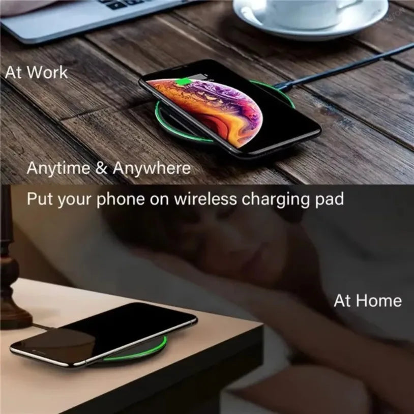 Wireless Charger Pad Fast Wireless Charging Station for Samsung Galaxy S25 S24 S23 S22 Xiaomi Iphone 17 16 15 14 13 12 Pro Max