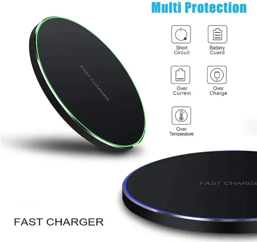 Wireless Charger Pad Fast Wireless Charging Station for Samsung Galaxy S25 S24 S23 S22 Xiaomi Iphone 17 16 15 14 13 12 Pro Max